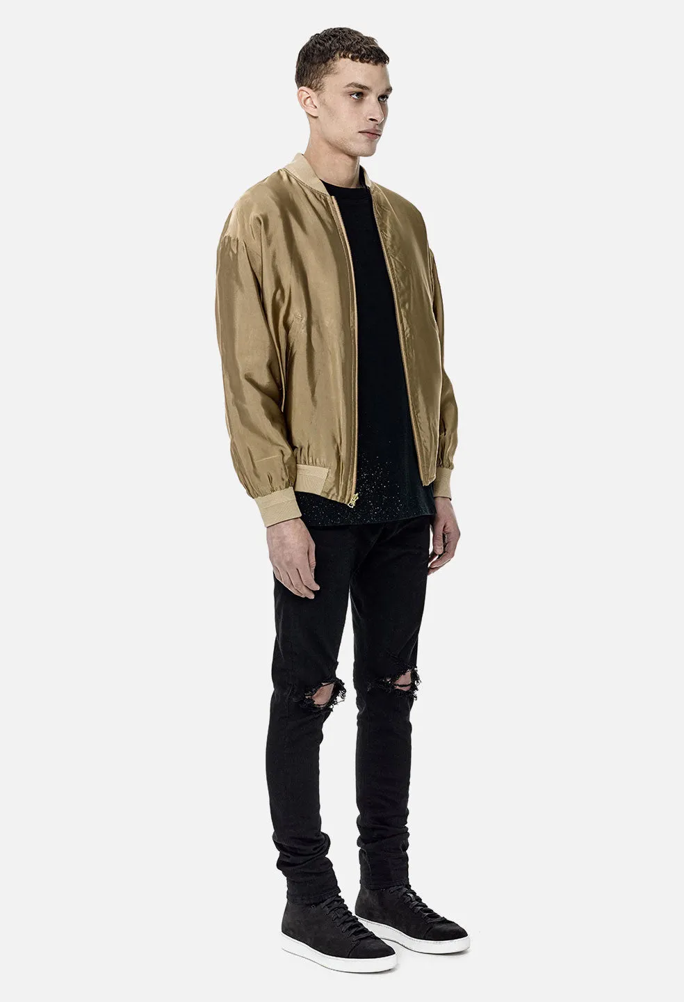 Silk Reversible Bomber / Gold