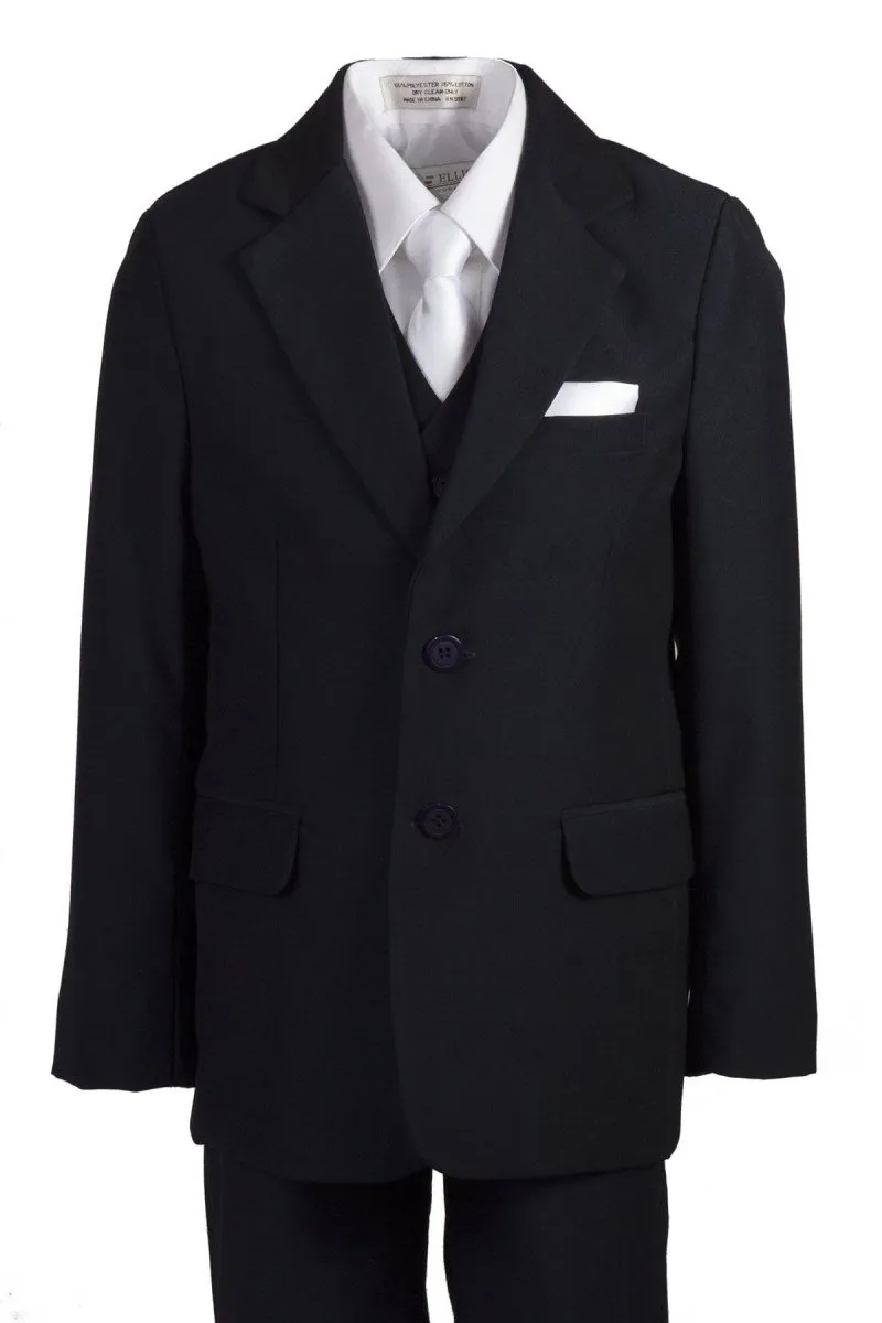 Slim Fit Five Piece Communion Suit With White Tie & Hankie