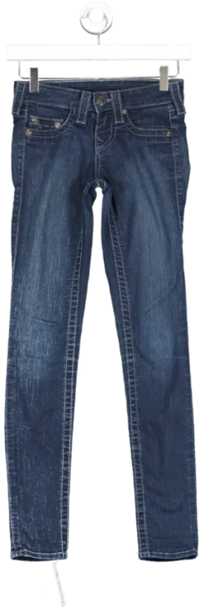 True Religion Blue Halle Skinny Jean UK XXS