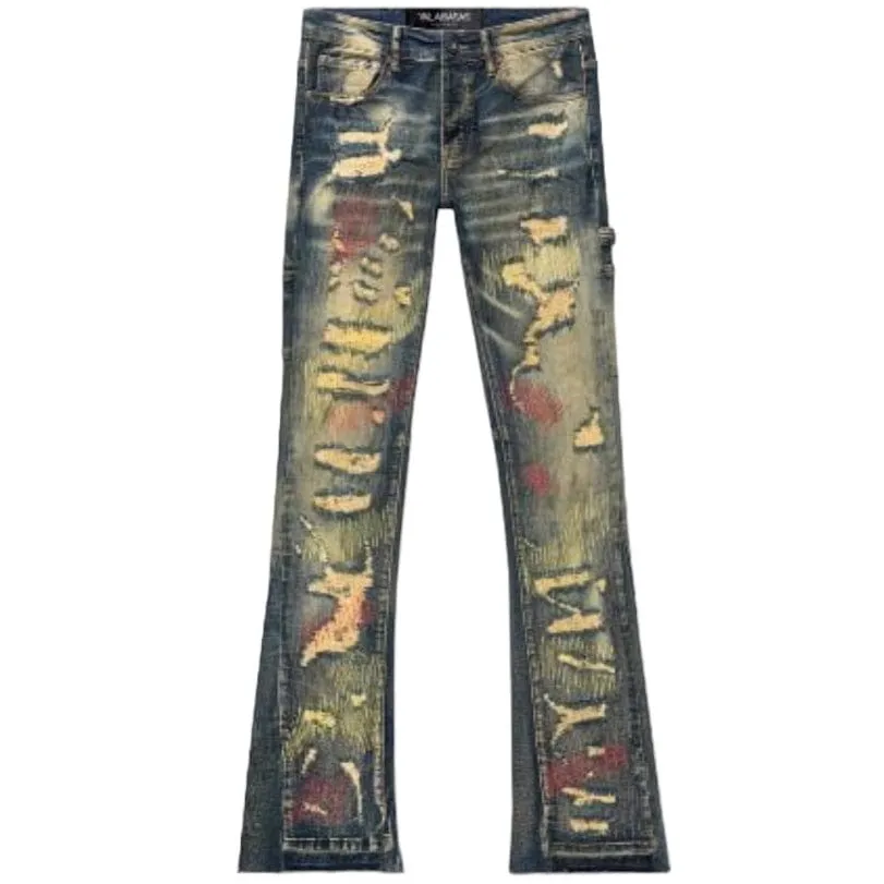 Valabasas Zero Denim Stacked Flare Jean (Dirty Vintage Wash) VLBS3986