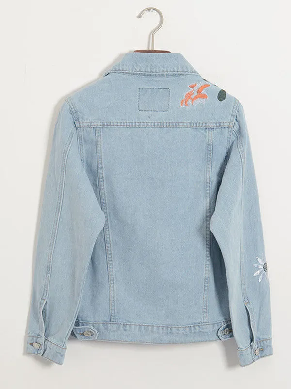 Vintage Embroidered Denim Jean Jacket