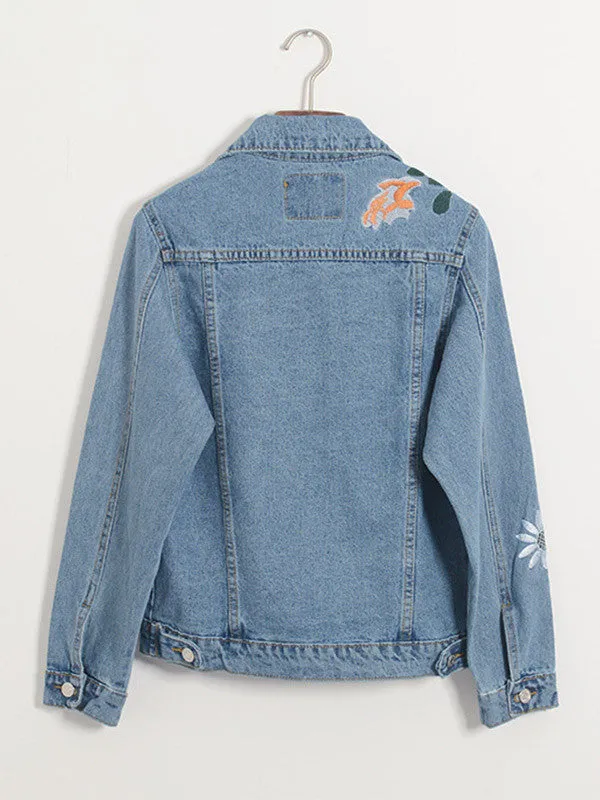 Vintage Embroidered Denim Jean Jacket