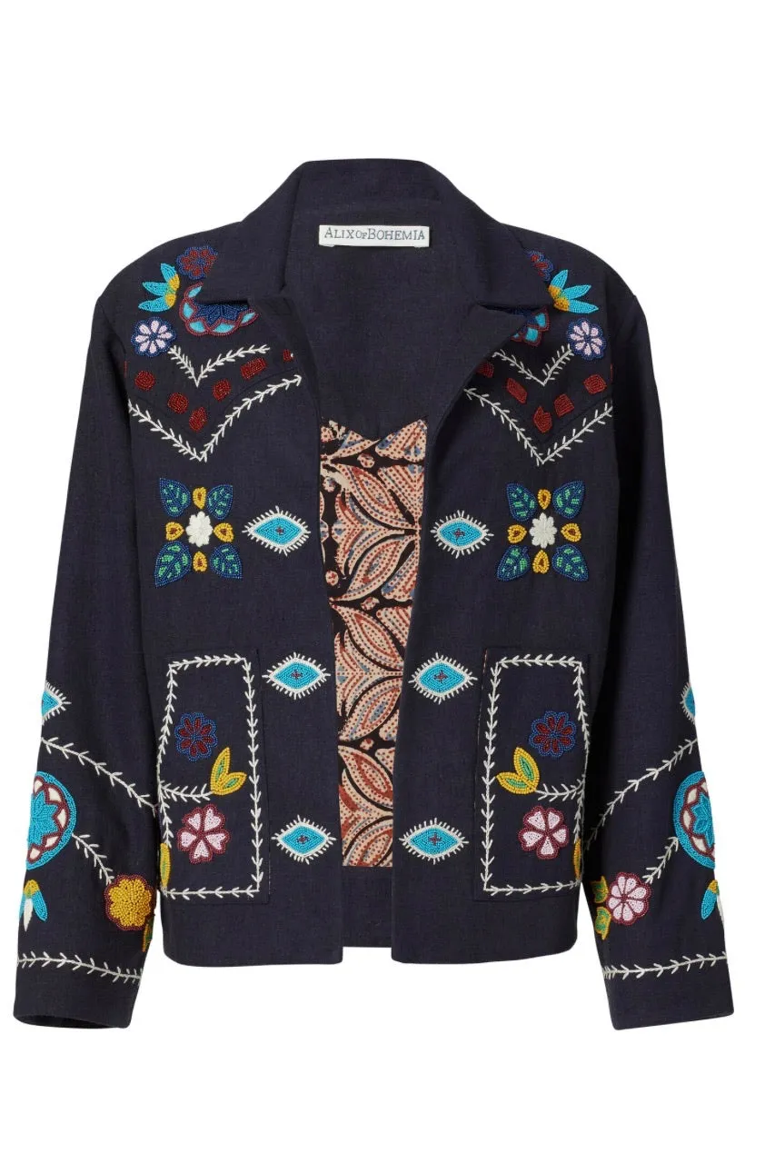 Western Black Embroidered Jacket