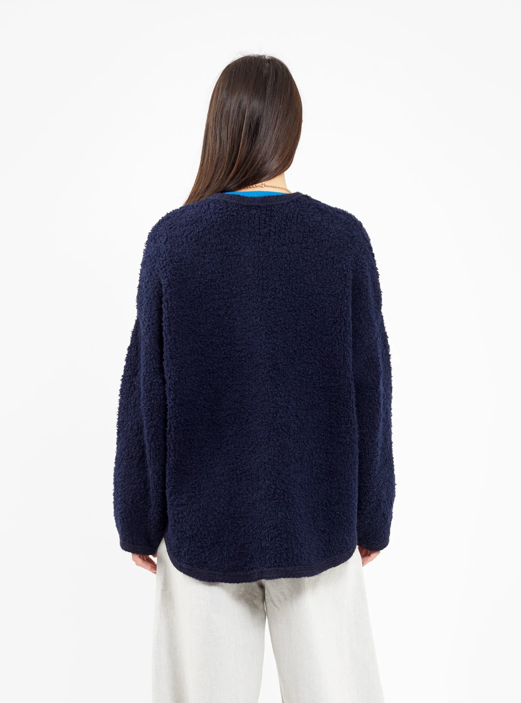 Wool Teddy Jacket Navy