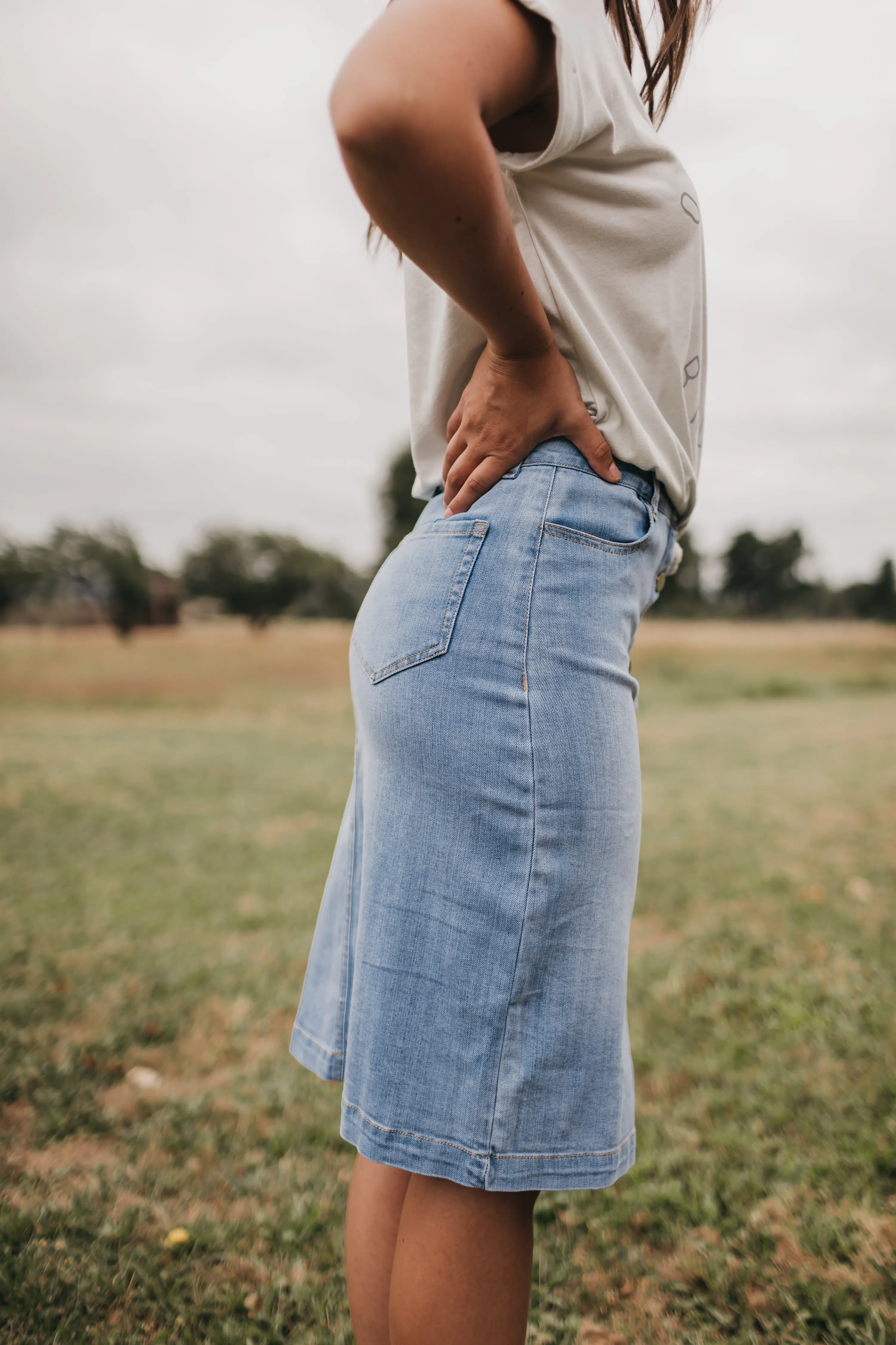 Zoe Denim Skirt In LIGHT BLUE